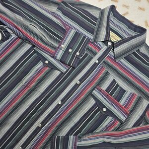 Bit&Bridle Striped Western‎ Shirt Mens L Long Sleeve Button Up Cowboy Rodeo